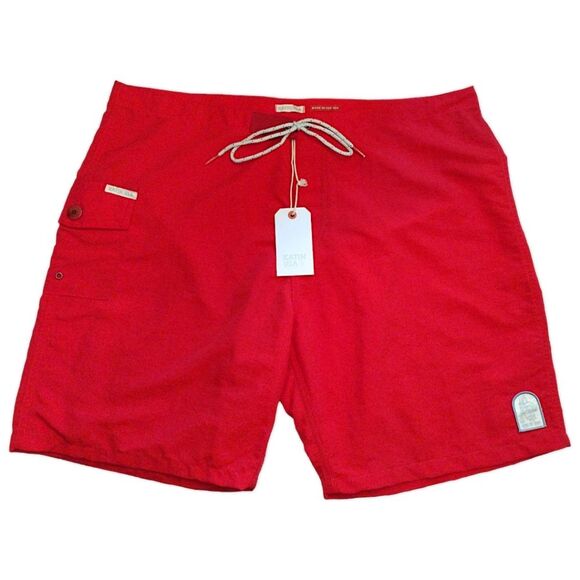 Kanvas by Katin "Kylon" Trunks, Size 38, Red Nylon, Made in USA, NWT